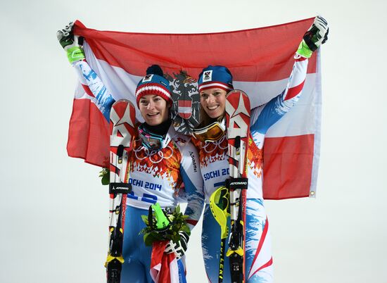 2014 Winter Olympics. Alpine skiing. Women. Slalom