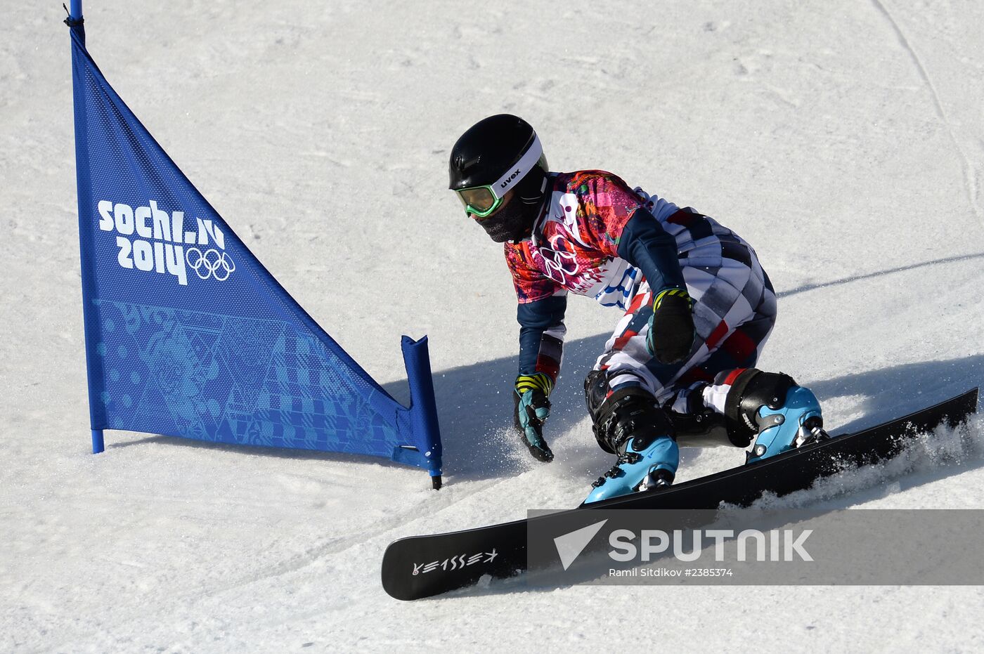 2014 Winter Olympics. Snowboarding. Men. Parallel slalom
