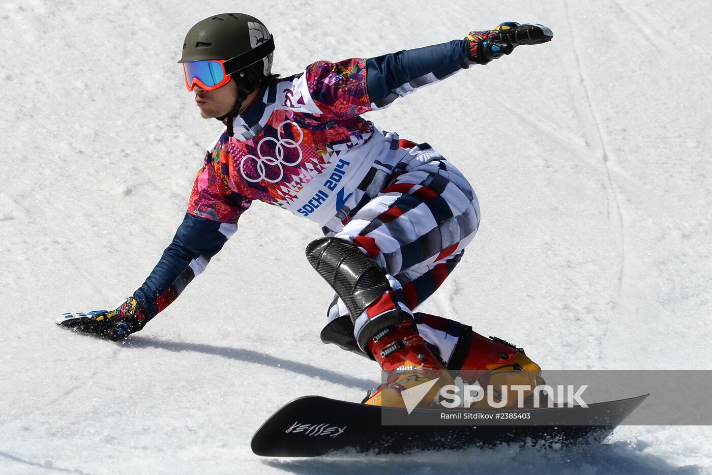2014 Winter Olympics. Snowboarding. Men. Parallel slalom