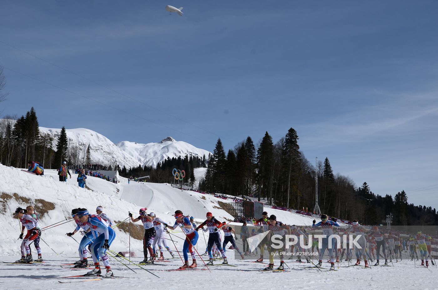 2014 Winter Olympics. Cross-country skiing. Women. Mass start race