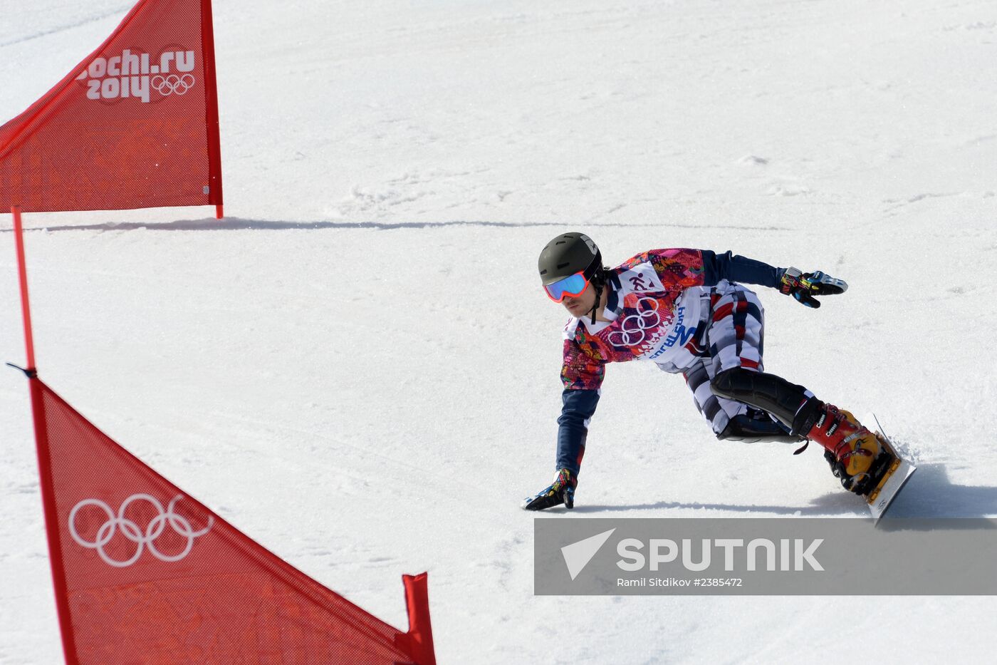 2014 Winter Olympics. Snowboarding. Men. Parallel slalom