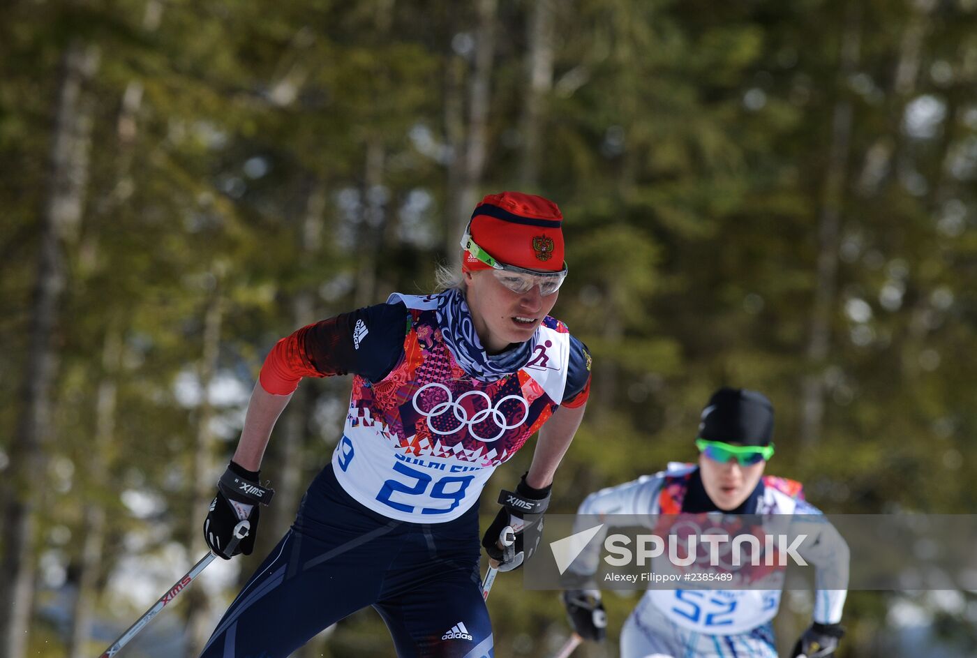 2014 Winter Olympics. Cross-country skiing. Women. Mass start race