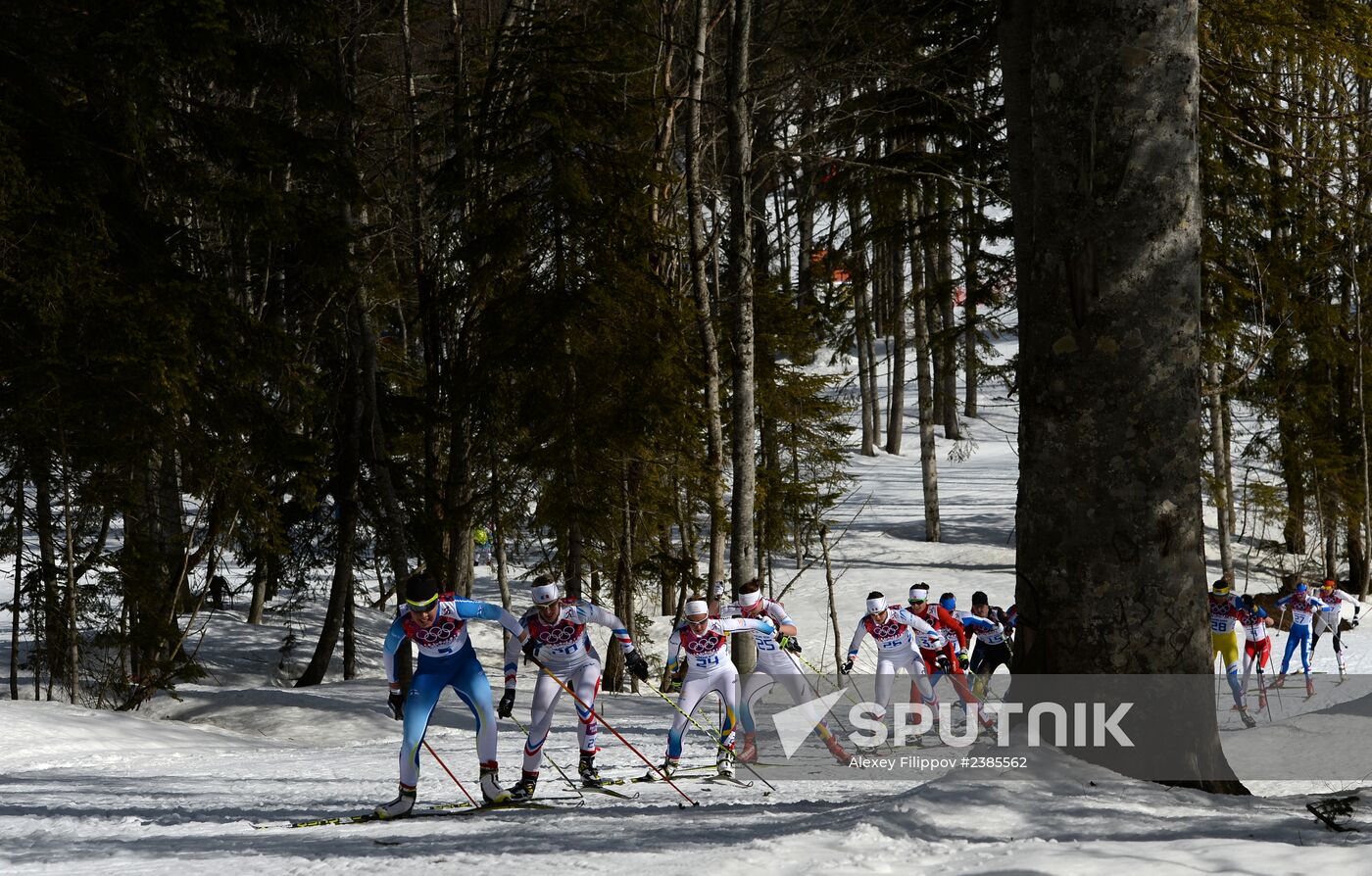 2014 Winter Olympics. Cross-country skiing. Women. Mass start race