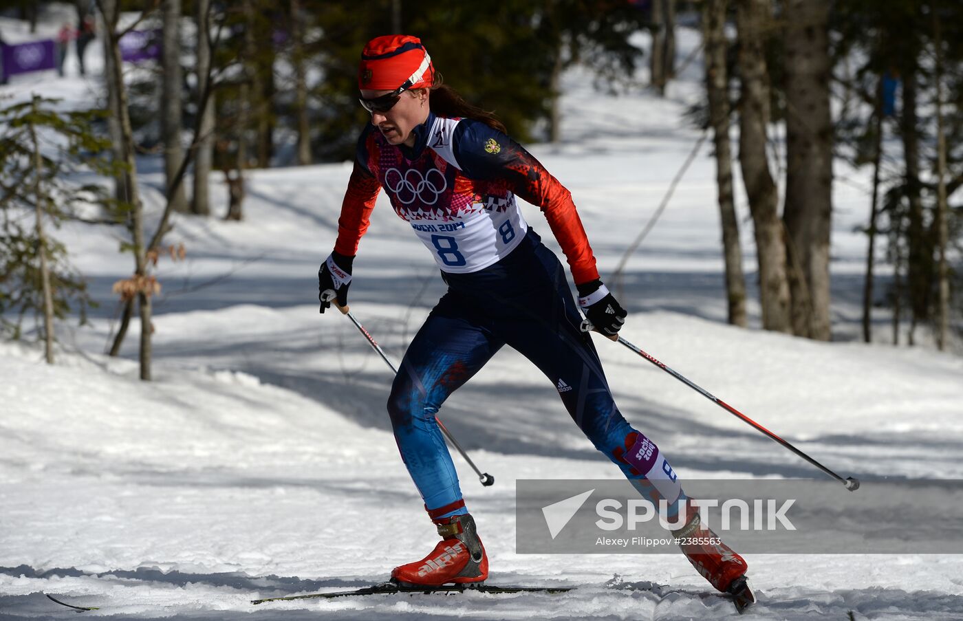 2014 Winter Olympics. Cross-country skiing. Women. Mass start race