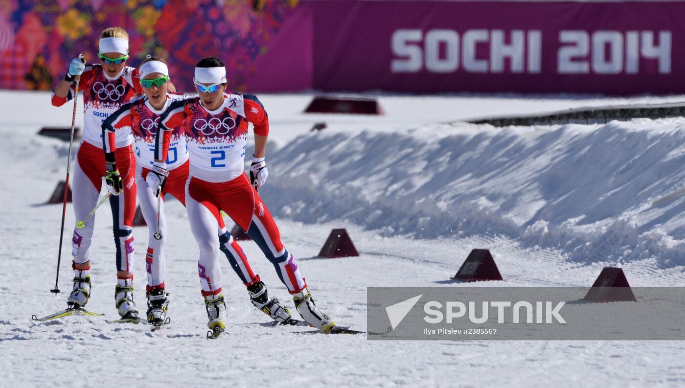 2014 Winter Olympics. Cross-country skiing. Women. Mass start race