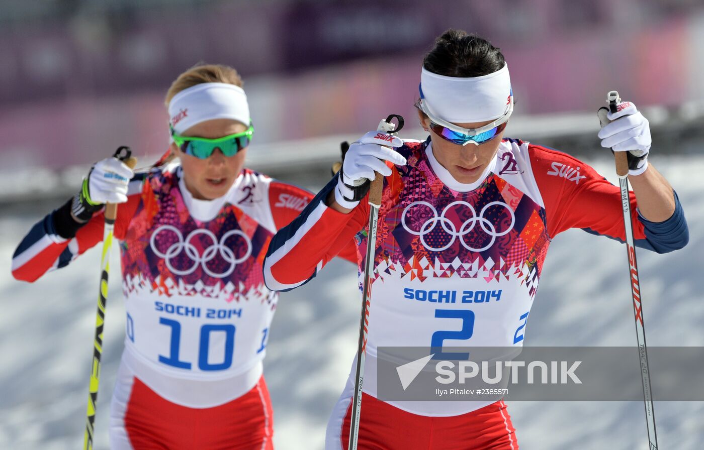 2014 Winter Olympics. Cross-country skiing. Women. Mass start race