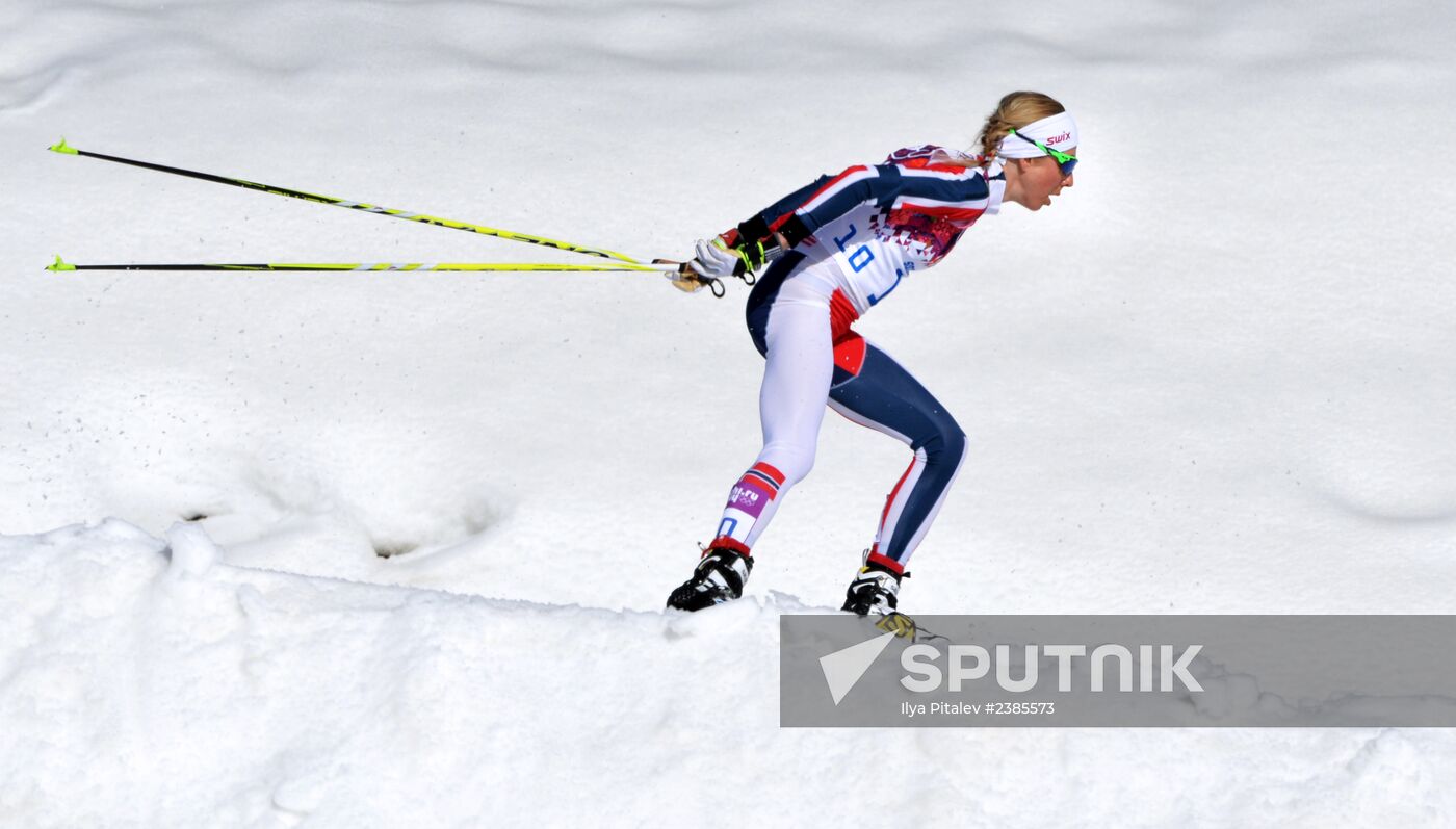 2014 Winter Olympics. Cross-country skiing. Women. Mass start race