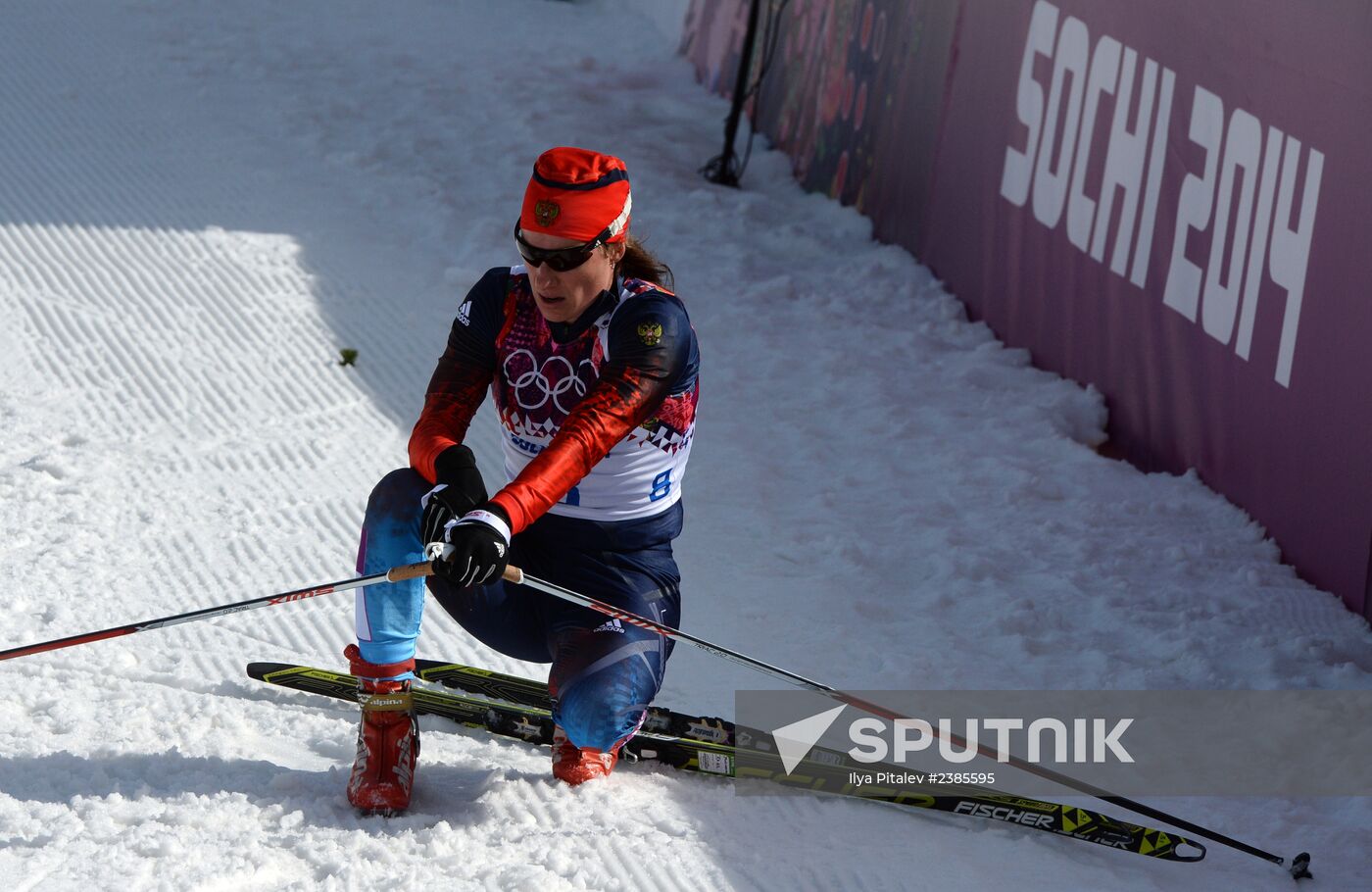 2014 Winter Olympics. Cross-country skiing. Women. Mass start race