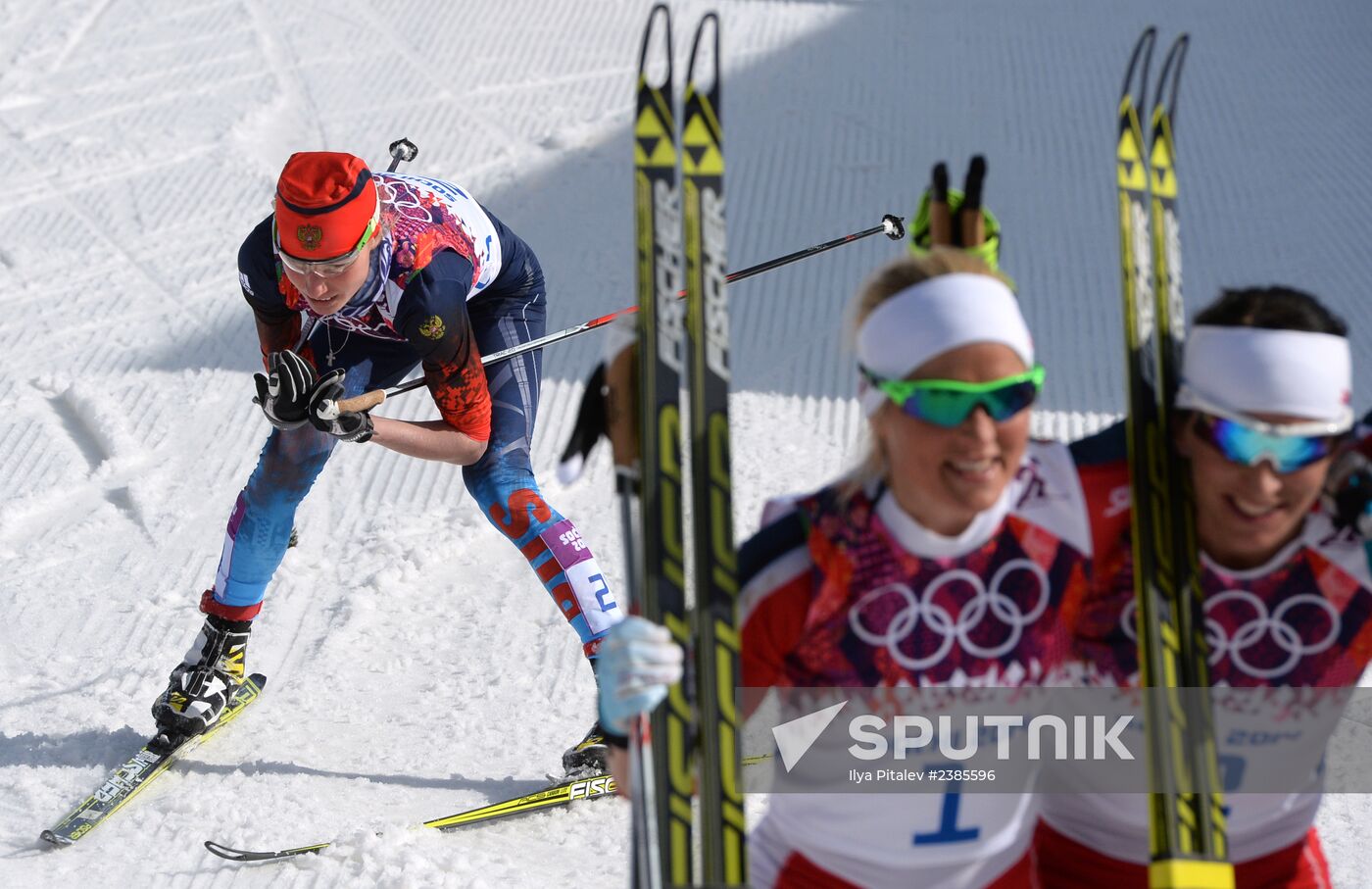 2014 Winter Olympics. Cross-country skiing. Women. Mass start race