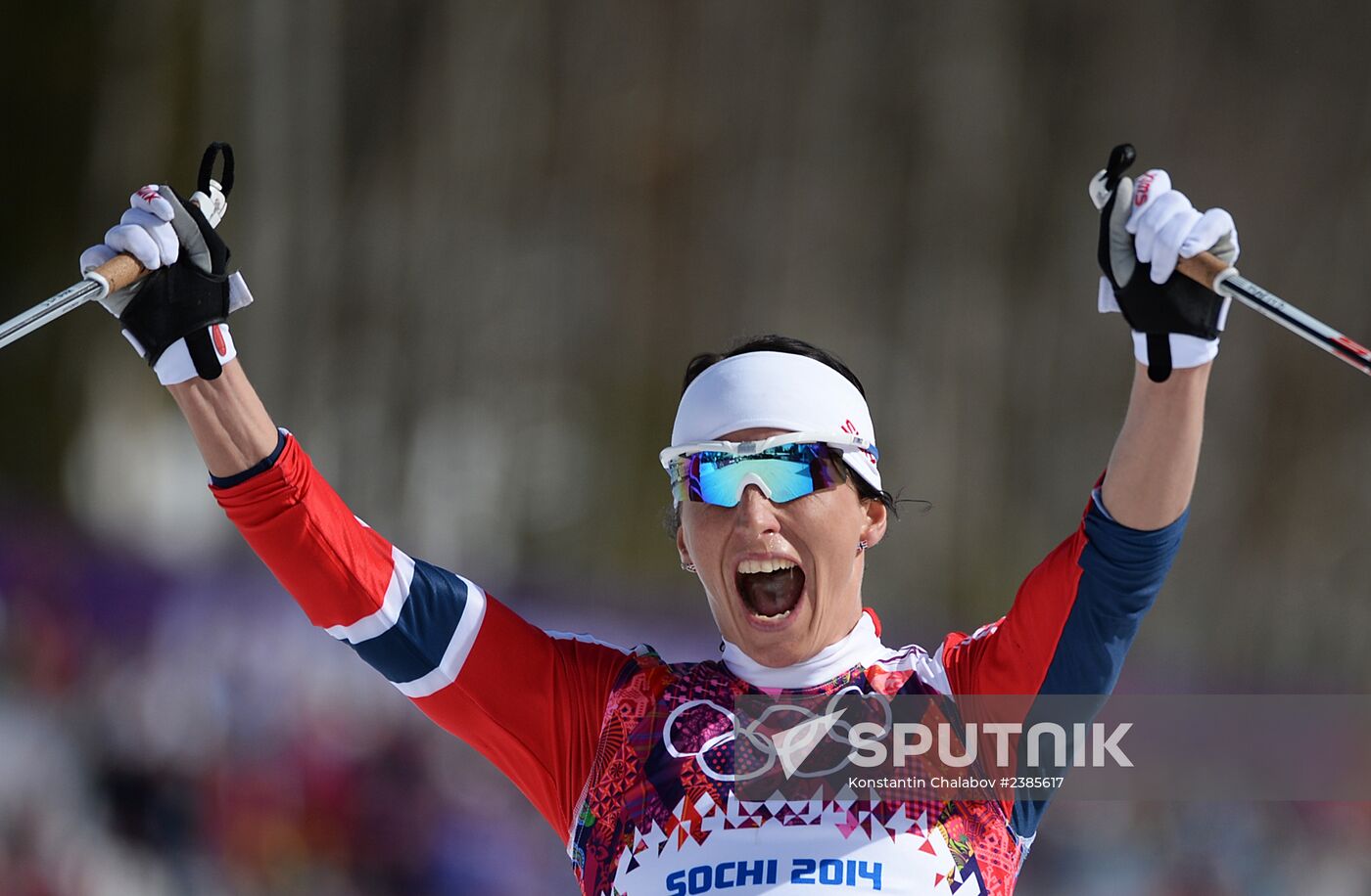 2014 Winter Olympics. Cross-country skiing. Women. Mass start race