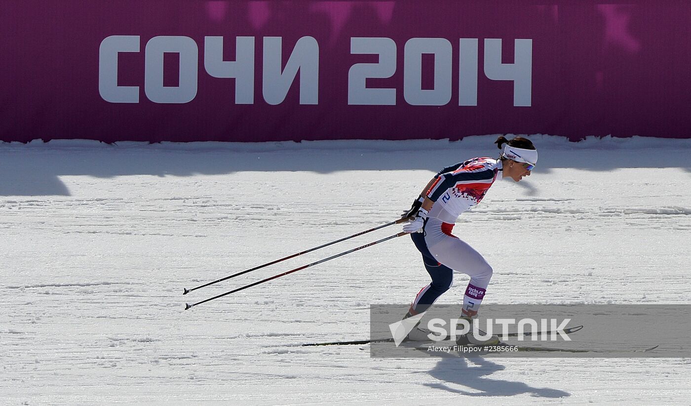 2014 Winter Olympics. Cross-country skiing. Women. Mass start race