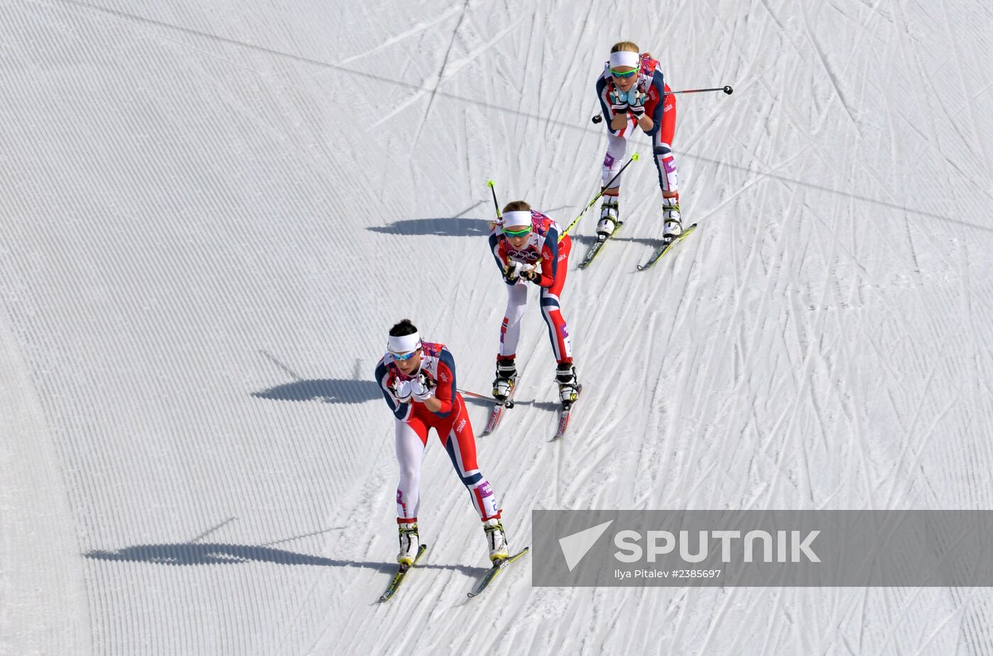 2014 Winter Olympics. Cross-country skiing. Women. Mass start race