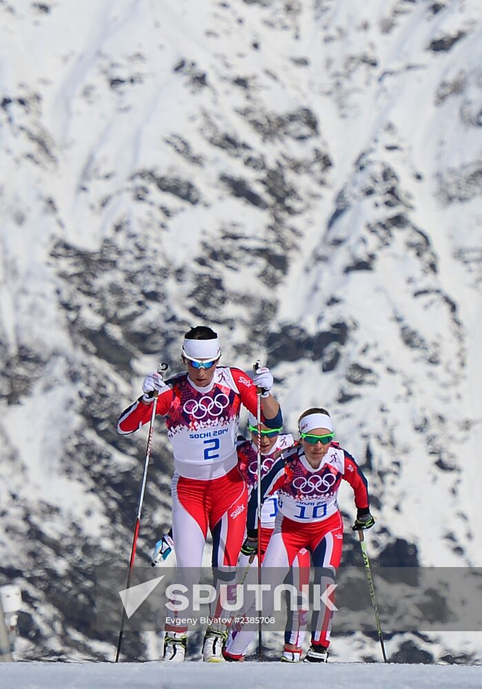 2014 Winter Olympics. Cross-country skiing. Women. Mass start race