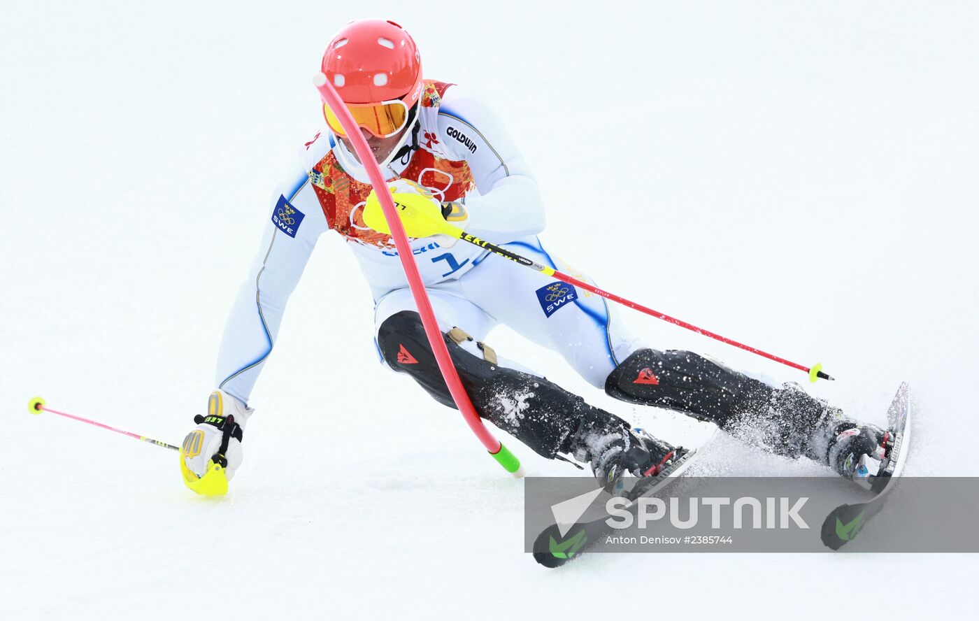 2014 Winter Olympics. Alpine skiing. Men. Slalom