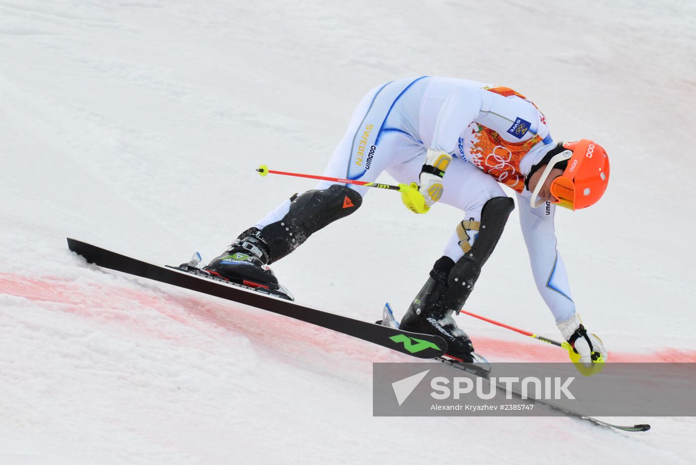 2014 Winter Olympics. Alpine skiing. Men. Slalom