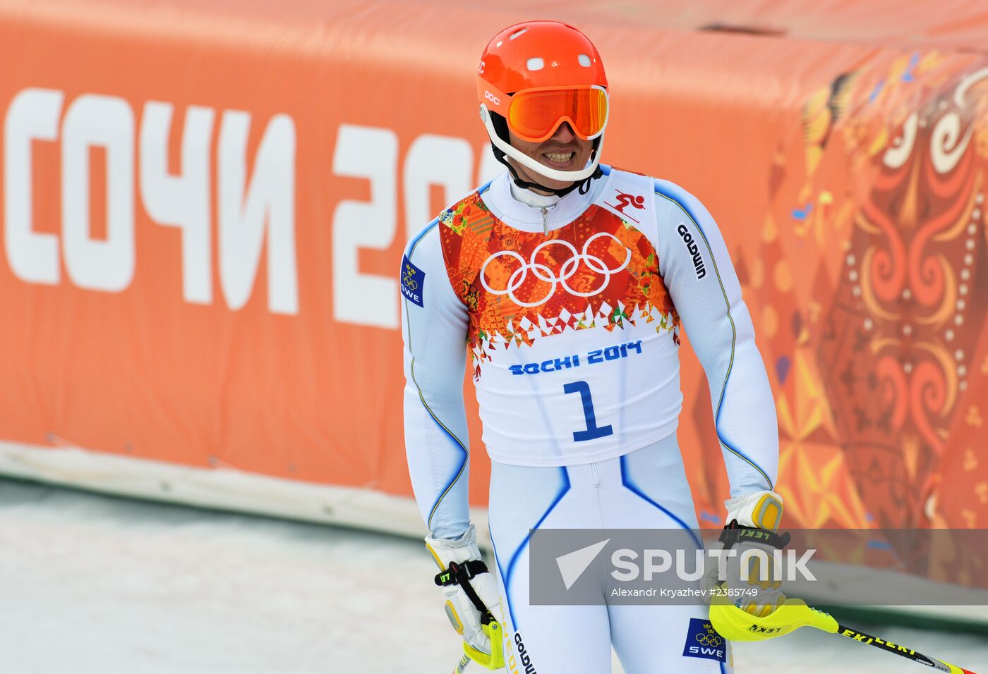 2014 Winter Olympics. Alpine skiing. Men. Slalom