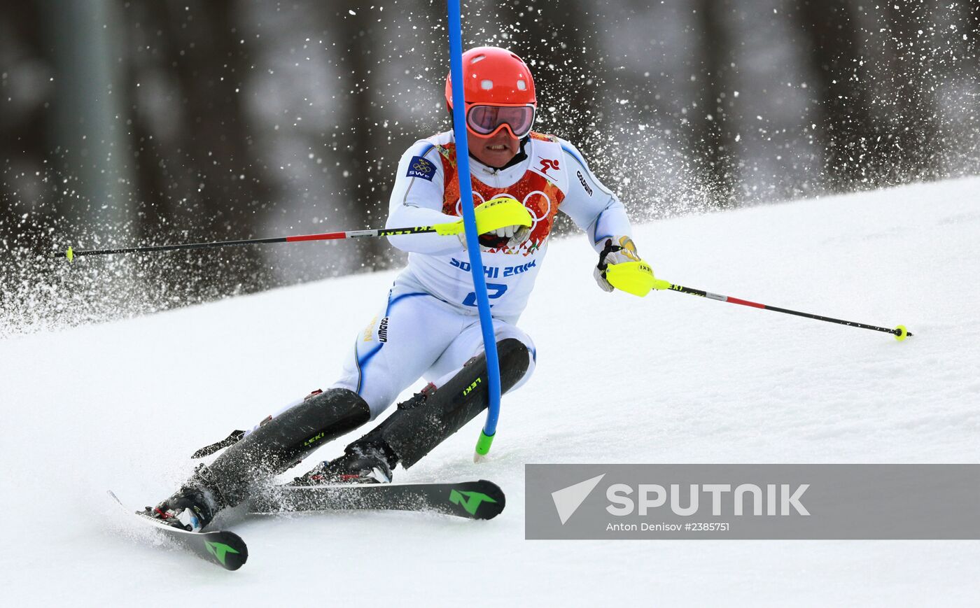 2014 Winter Olympics. Alpine skiing. Men. Slalom