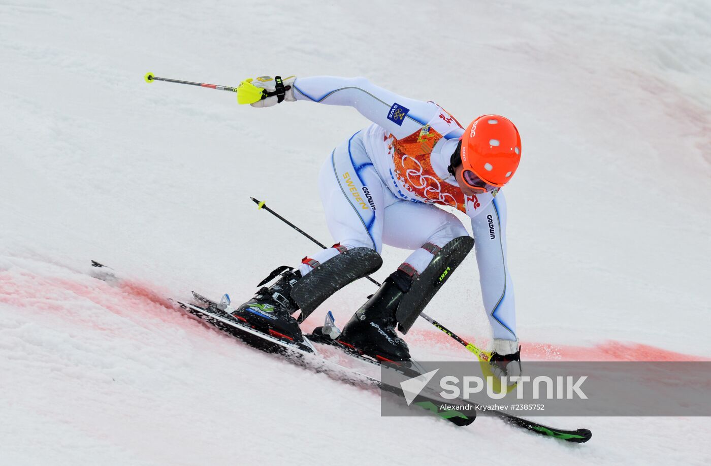 2014 Winter Olympics. Alpine skiing. Men. Slalom