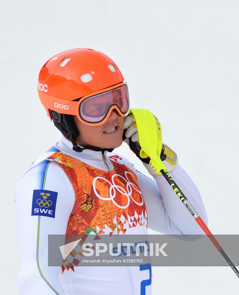 2014 Winter Olympics. Alpine skiing. Men. Slalom