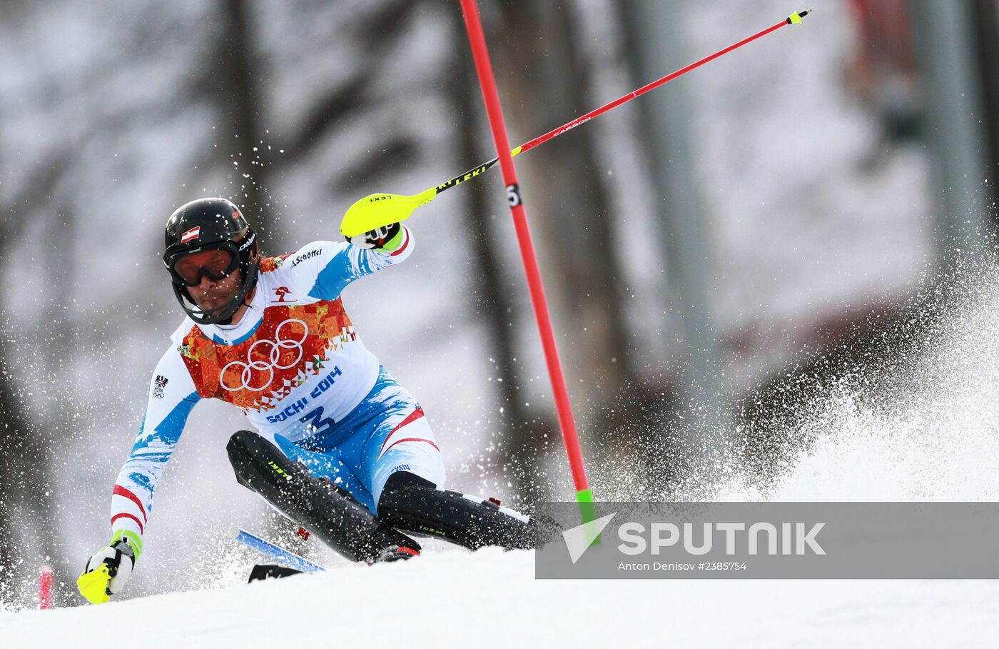 2014 Winter Olympics. Alpine skiing. Men. Slalom