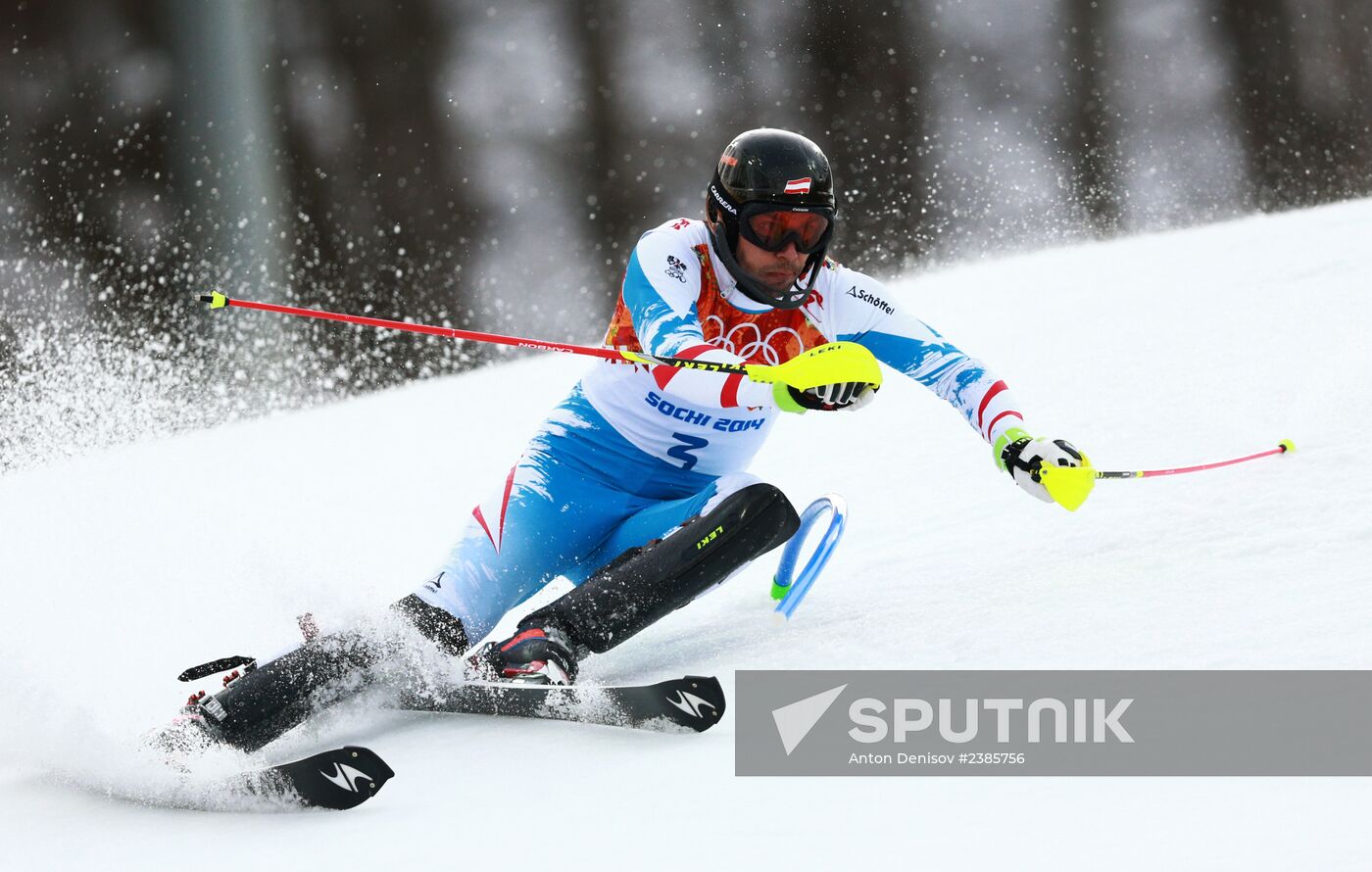 2014 Winter Olympics. Alpine skiing. Men. Slalom