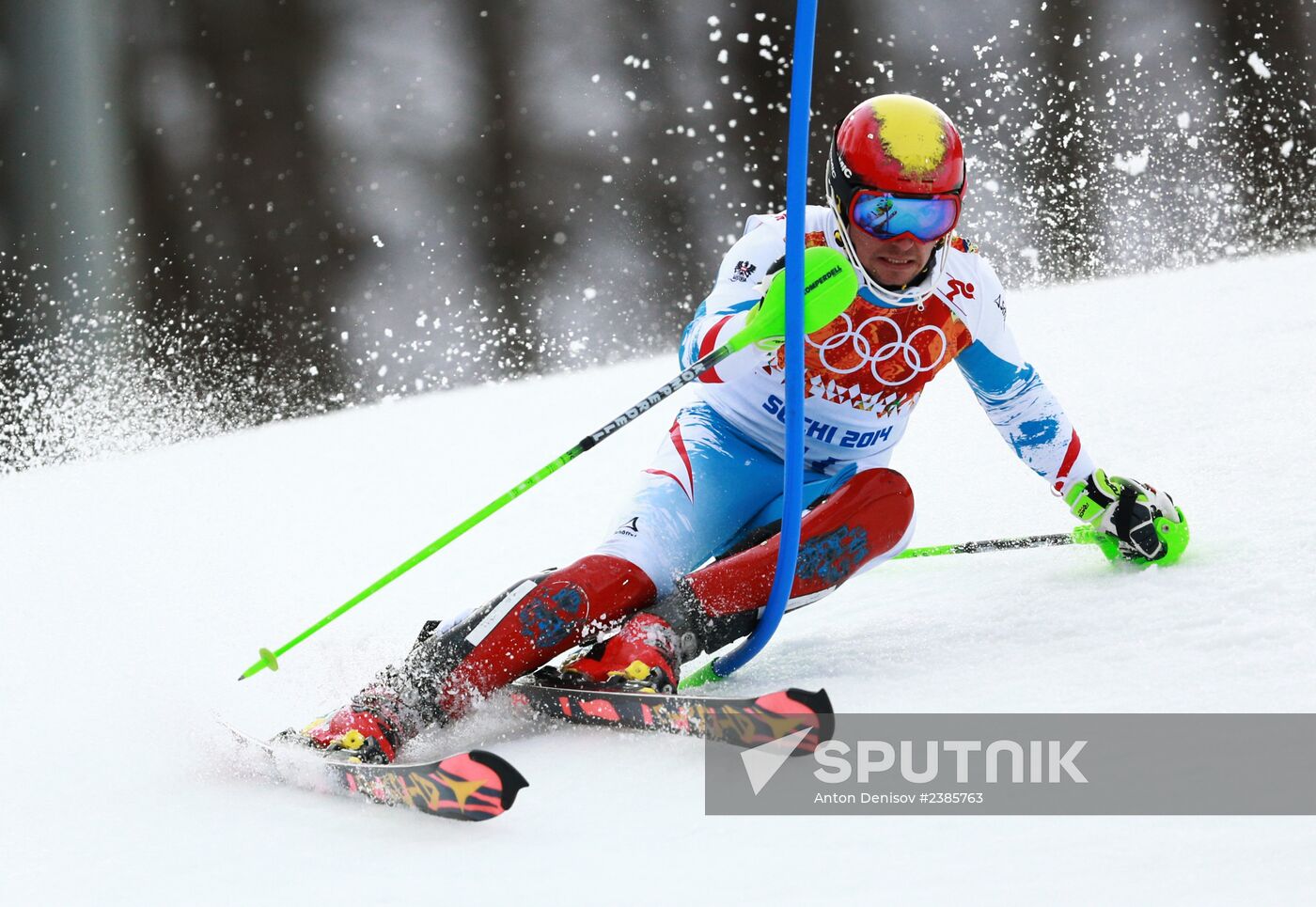 2014 Winter Olympics. Alpine skiing. Men. Slalom