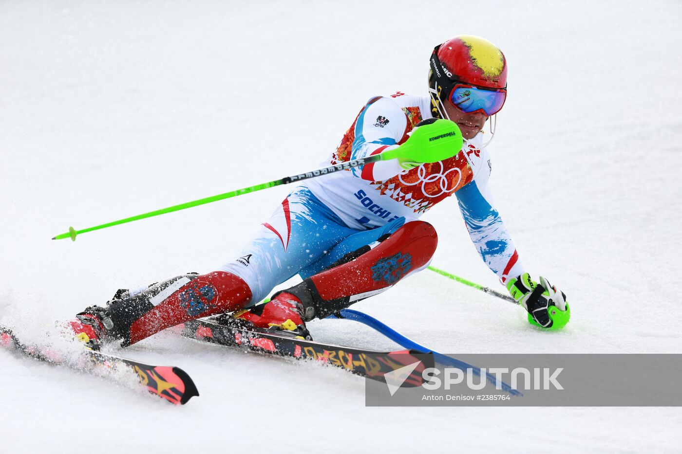 2014 Winter Olympics. Alpine skiing. Men. Slalom