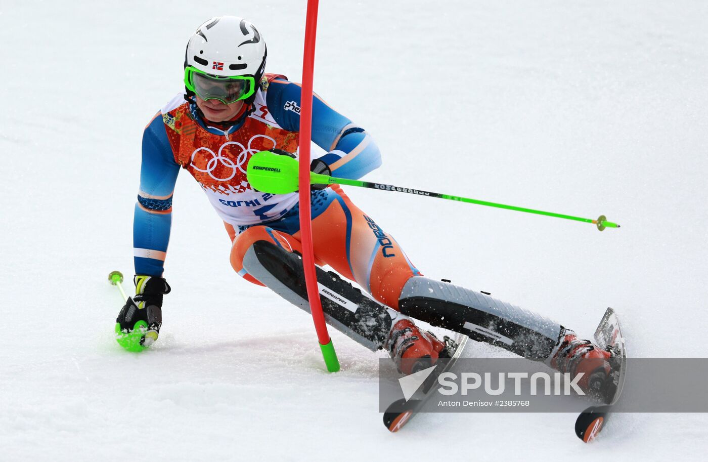 2014 Winter Olympics. Alpine skiing. Men. Slalom