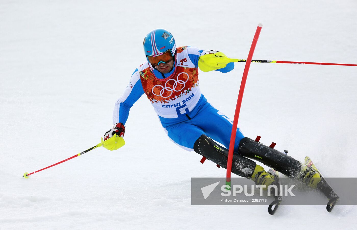 2014 Winter Olympics. Alpine skiing. Men. Slalom