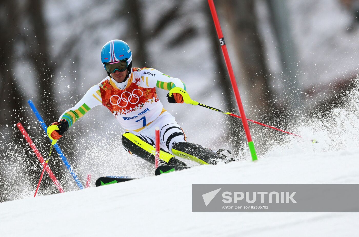 2014 Winter Olympics. Alpine skiing. Men. Slalom