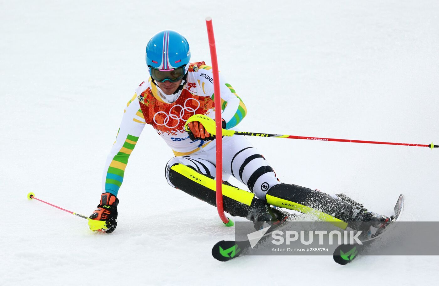 2014 Winter Olympics. Alpine skiing. Men. Slalom