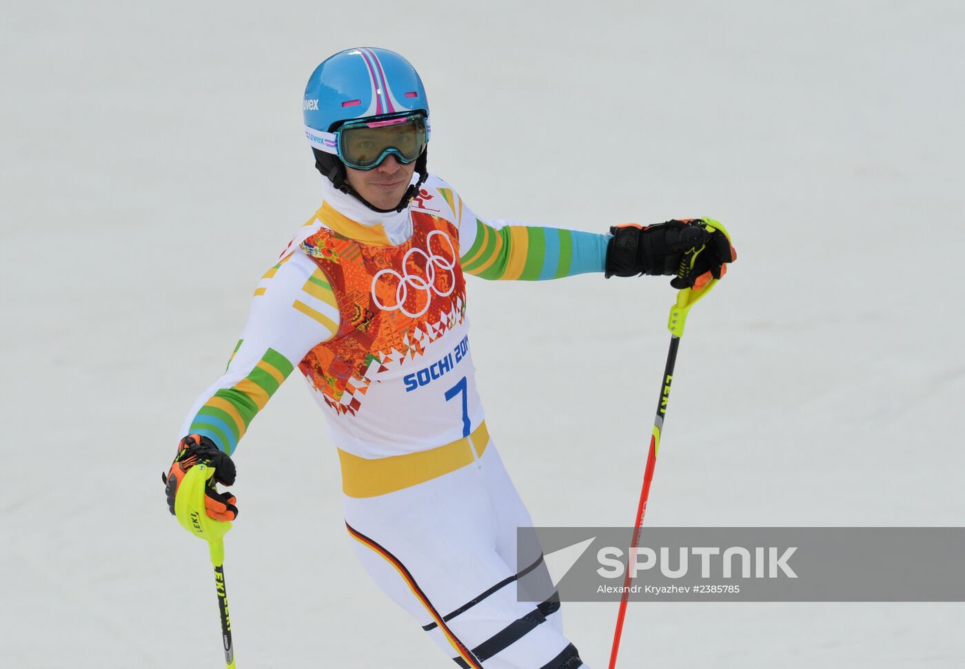2014 Winter Olympics. Alpine skiing. Men. Slalom