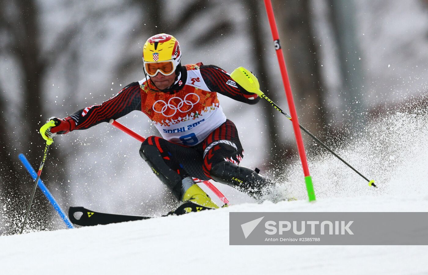 2014 Winter Olympics. Alpine skiing. Men. Slalom