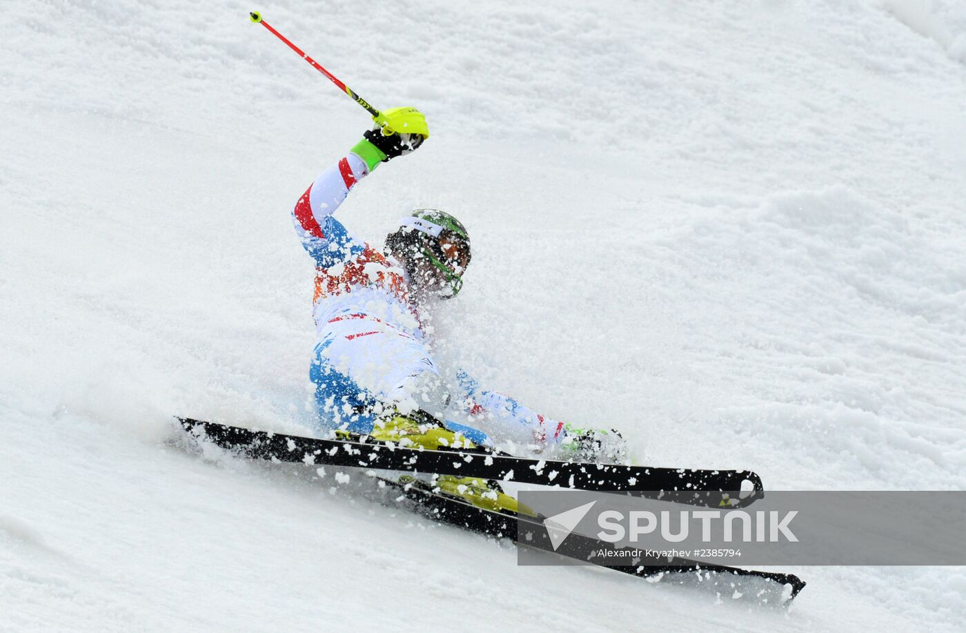 2014 Winter Olympics. Alpine skiing. Men. Slalom