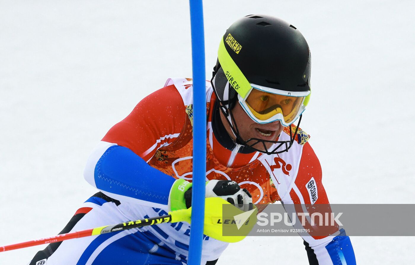 2014 Winter Olympics. Alpine skiing. Men. Slalom