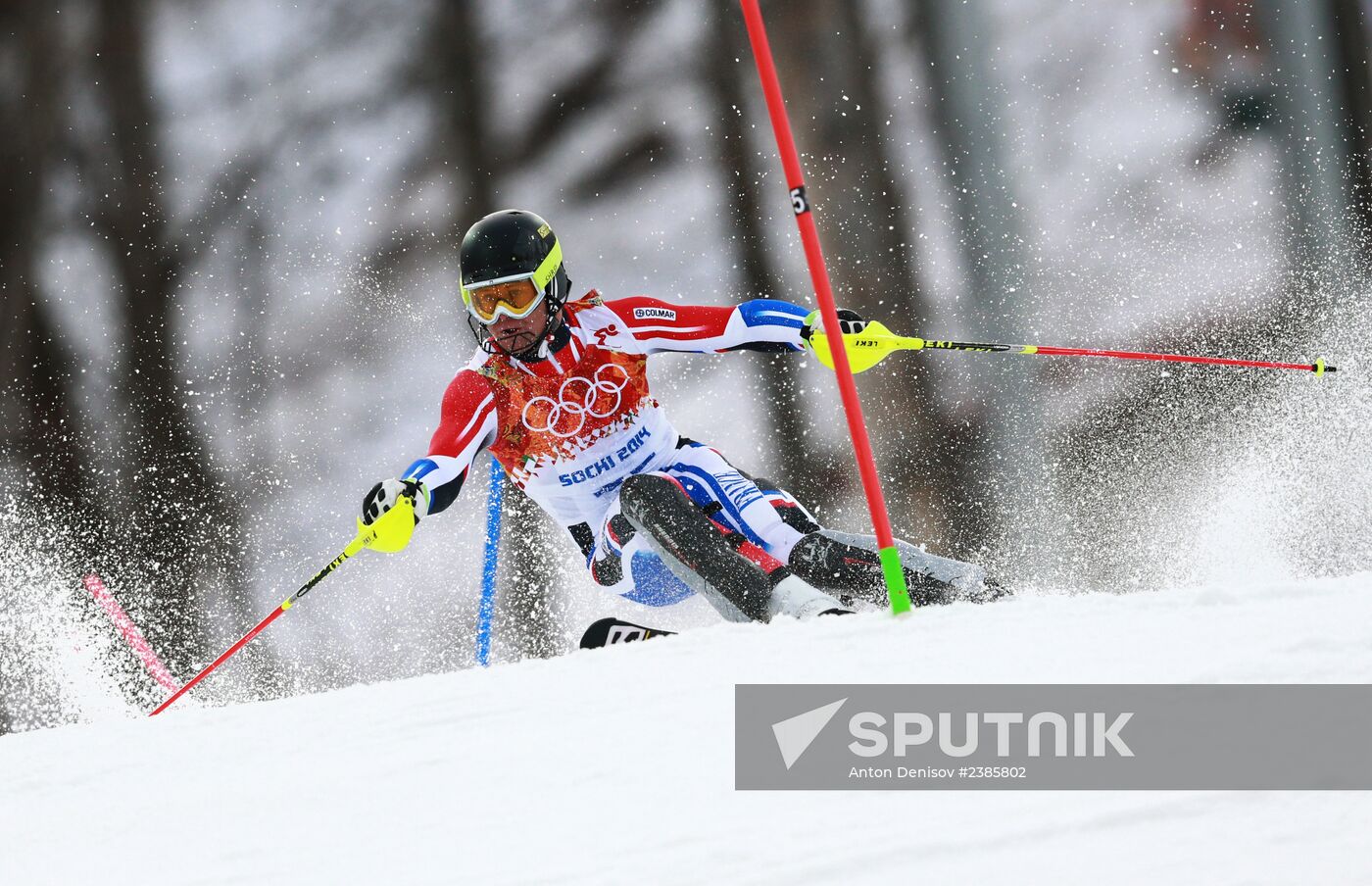 2014 Winter Olympics. Alpine skiing. Men. Slalom