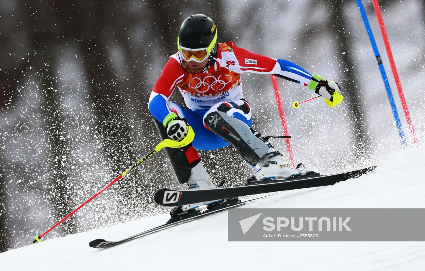 2014 Winter Olympics. Alpine skiing. Men. Slalom