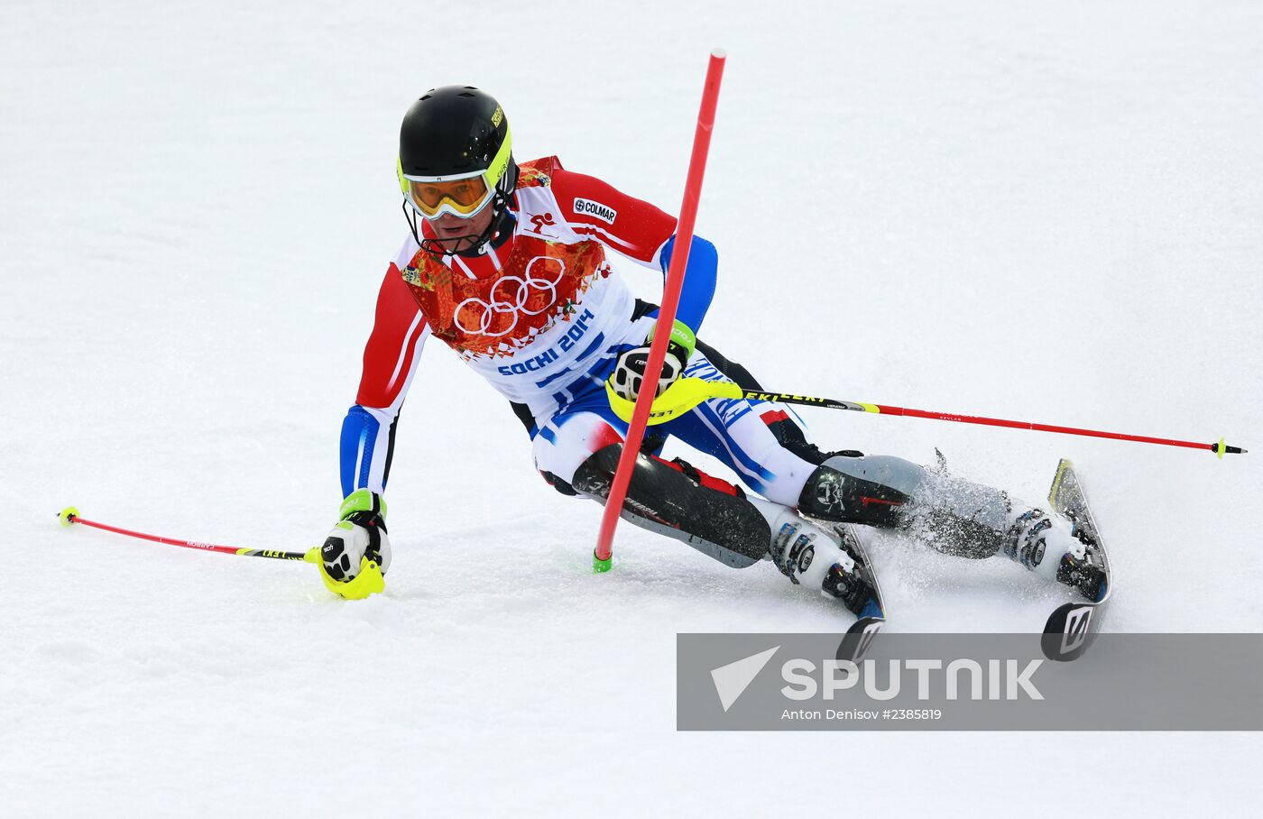 2014 Winter Olympics. Alpine skiing. Men. Slalom
