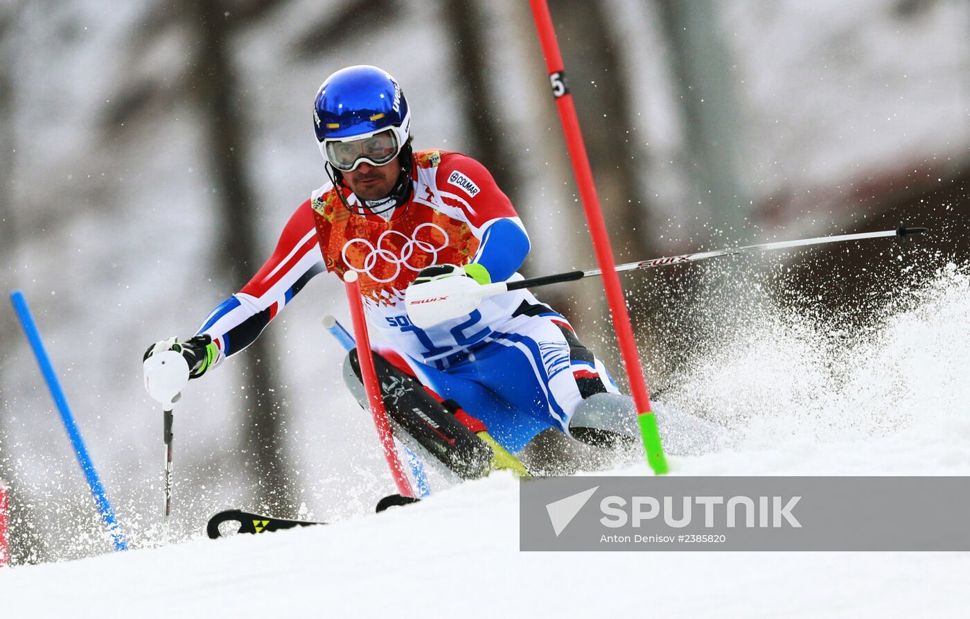 2014 Winter Olympics. Alpine skiing. Men. Slalom