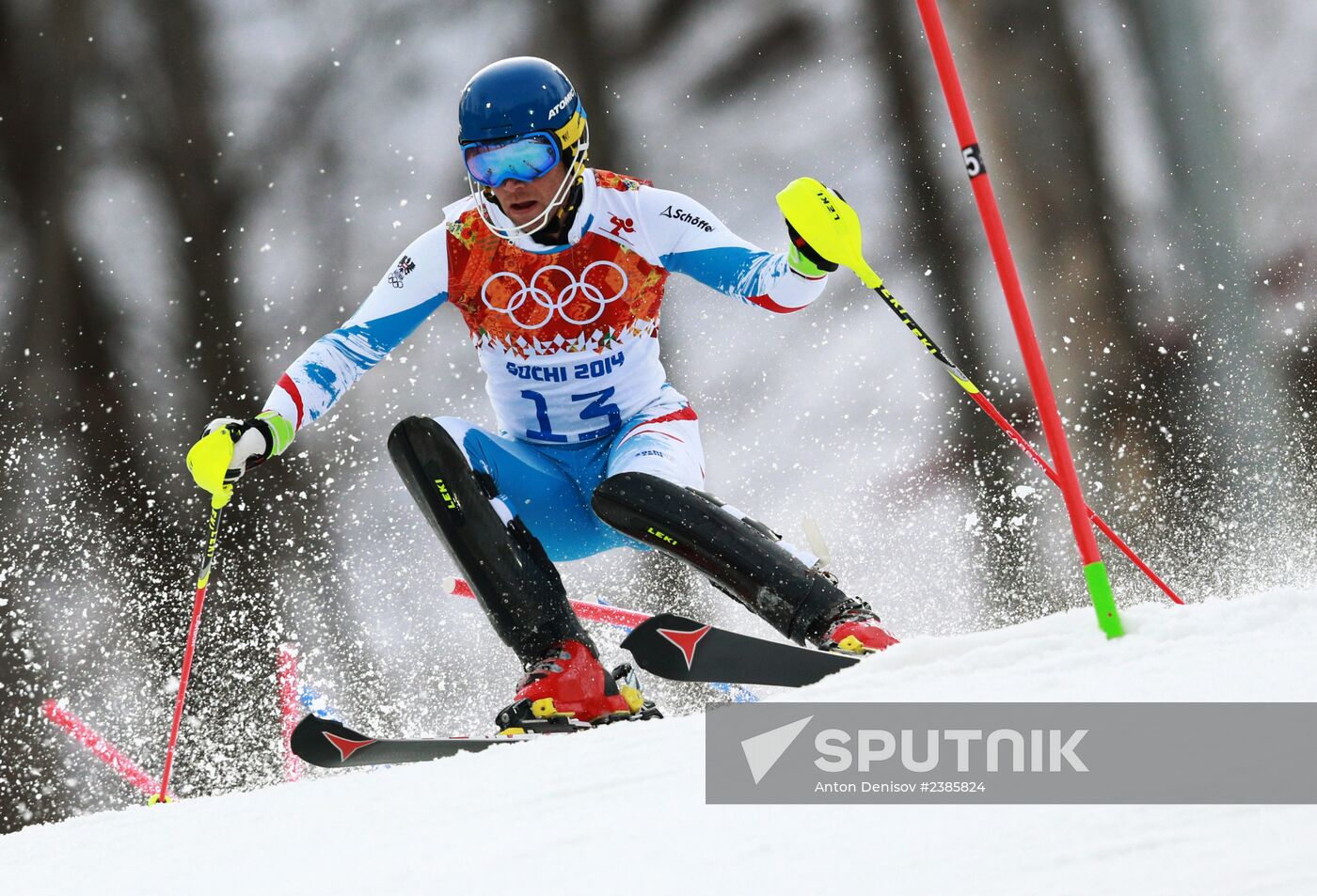 2014 Winter Olympics. Alpine skiing. Men. Slalom
