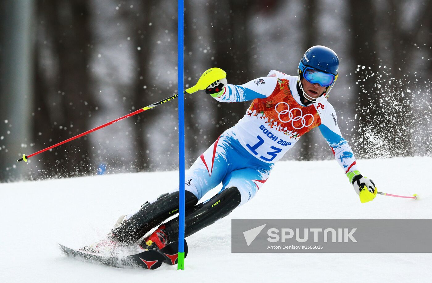 2014 Winter Olympics. Alpine skiing. Men. Slalom