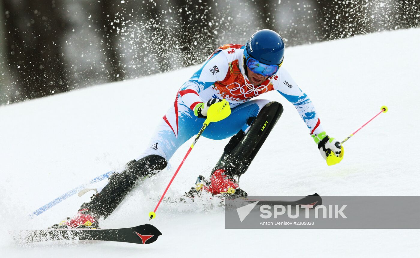 2014 Winter Olympics. Alpine skiing. Men. Slalom