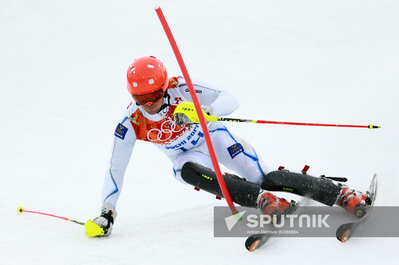 2014 Winter Olympics. Alpine skiing. Men. Slalom