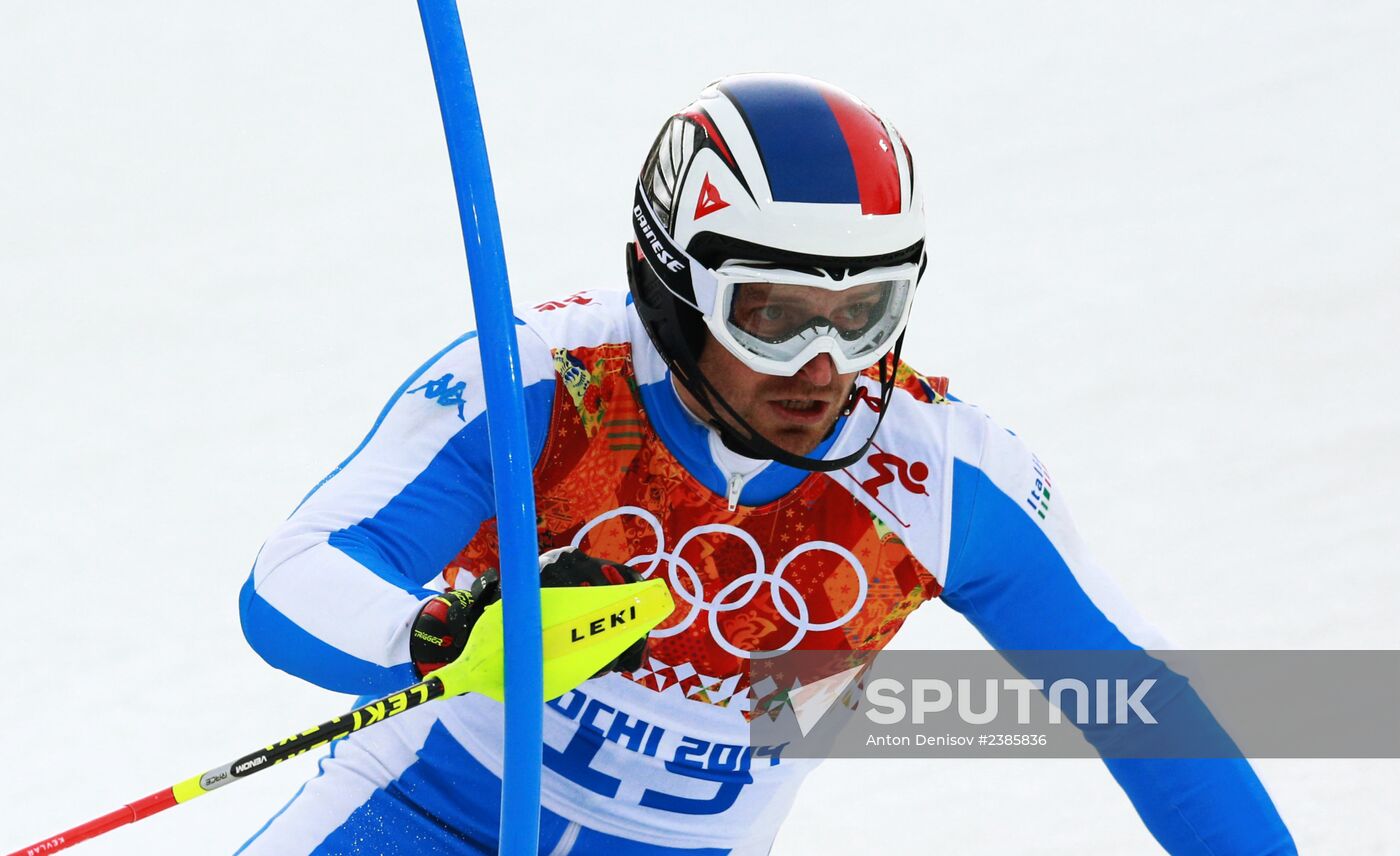 2014 Winter Olympics. Alpine skiing. Men. Slalom