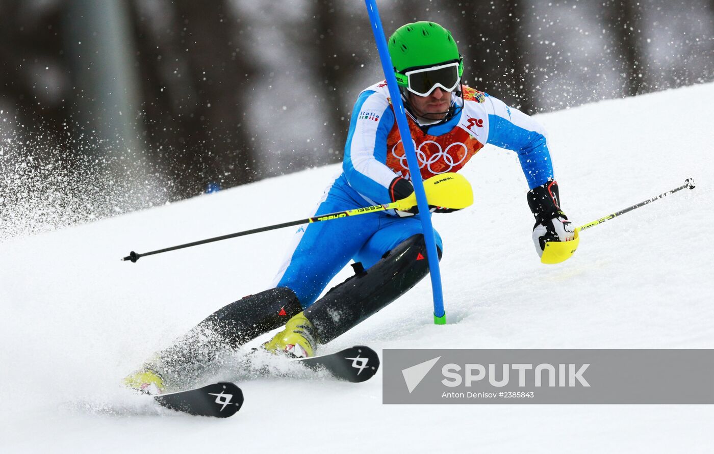 2014 Winter Olympics. Alpine skiing. Men. Slalom