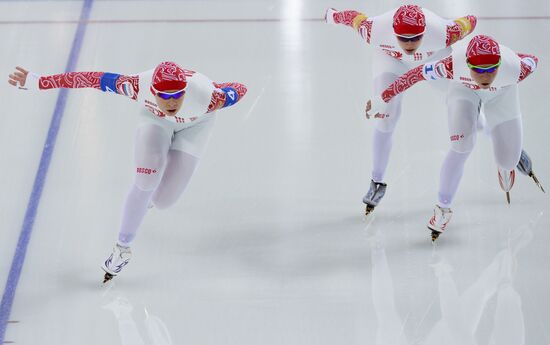 2014 Winter Olympics. Speed skating. Women. Team pursuit. Finals