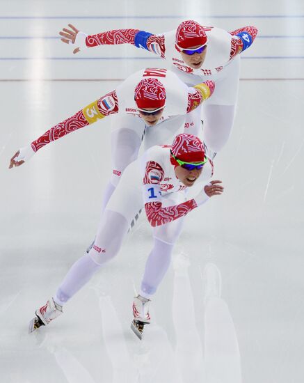 2014 Winter Olympics. Speed skating. Women. Team pursuit. Finals