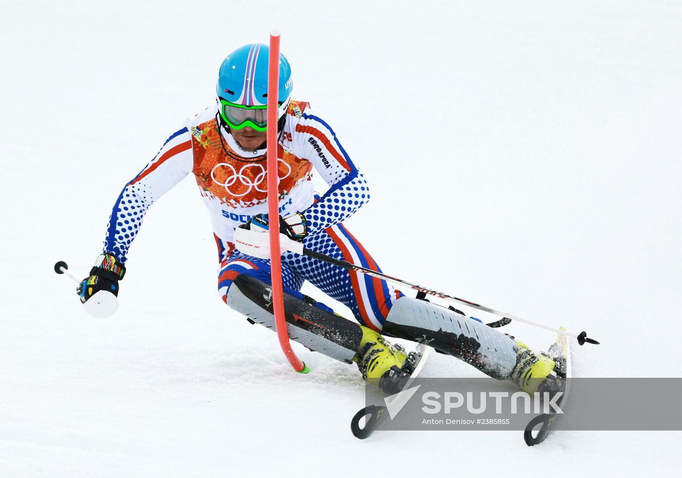 2014 Winter Olympics. Alpine skiing. Men. Slalom