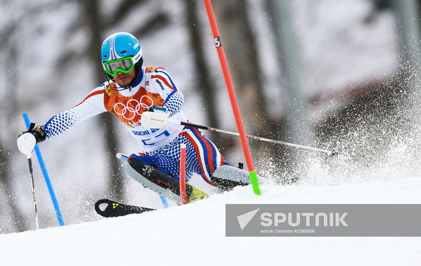 2014 Winter Olympics. Alpine skiing. Men. Slalom