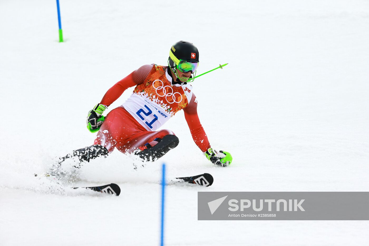 2014 Winter Olympics. Alpine skiing. Men. Slalom